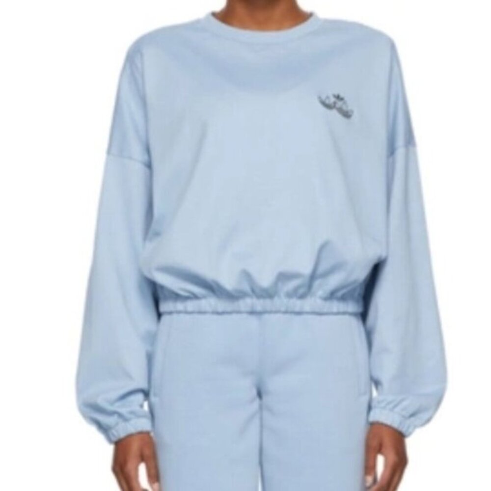 Adidas Women Blue Originals Triple Trefoil Crewneck Sweatshirt Size XL NWOT